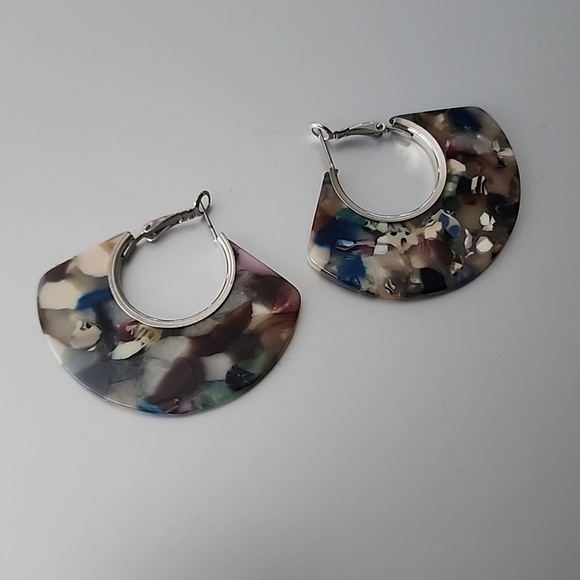 Fashion Jewelry Jewelry - GEOMETRIC Brown Marble ACRYLIC EARRINGS Fun And Whimsy